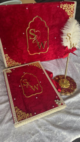 Red Crushed Velvet Nikkah Box Set
