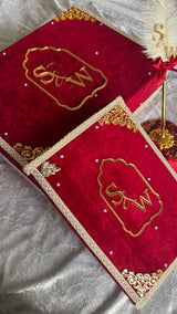 Red Crushed Velvet Nikkah Box Set