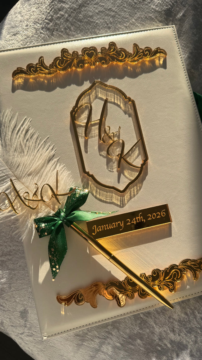 Monogram Leather Nikkah Nama Set