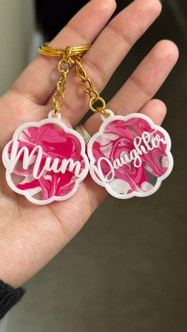 Acrylic Laser Cut 3D keychains