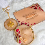Champagne and Red Petal Ring Tray Bundle