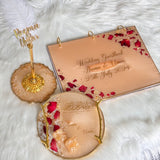 Champagne and Red Petal Ring Tray Bundle