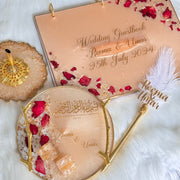 Champagne and Red Petal Ring Tray Bundle