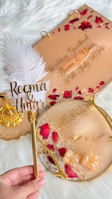 Champagne and Red Petal Ring Tray Bundle