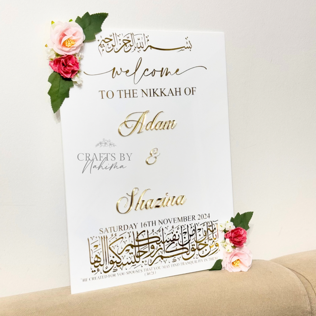 Acrylic Wedding sign - 3D Names