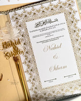 Beige and Gold Nikkah Nama Set