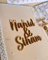 Beige and Gold Nikkah Nama Set
