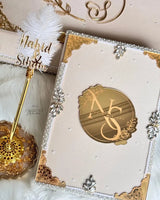 Beige and Gold Nikkah Nama Set
