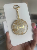 Wispy Gold Flake Keyrings - Personalised