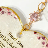 Pink Heart Cubic Zirconia Charm Car Hanging Travel Dua Ornament