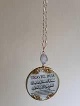 White and Gold Travel Dua Hanging Car Ornament