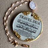 White and Gold Travel Dua Hanging Car Ornament