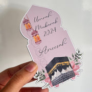 Personalised Umrah Mubarak Vinyl Fridge Magnet