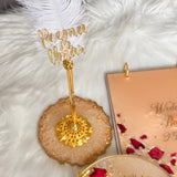 Nikkah Pen and pen holder, wedding guestbook pen, feather pen, Resin holder, laser cut personalisation