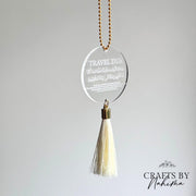 Clear Laser Engraved Travel Dua Hanging Ornament