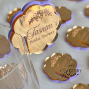 Double Layered Drinks Glass Charms - Set of 10, Wedding Laser Cut Names, Bridal Shower, Nikkah