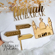 Umrah Mubarak Cake Charms, Cake Toppers