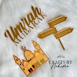Umrah Mubarak Cake Charms, Cake Toppers