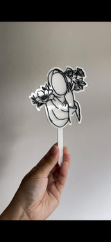 Hijab Line Art Cake Toppers - 3D acrylic