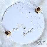 Acrylic Ring Tray with Pearls, Resin Ring Holders, Ring Plate with Handles, Personalised