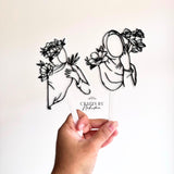 Hijab Line Art Cake Toppers - 3D acrylic