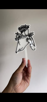 Hijab Line Art Cake Toppers - 3D acrylic