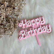 Barbie Themed Layered Mirrored Cake Charm, Cake Topper