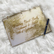 A4 Ivory and Gold Glitter Guestbook CraftsbyNahima
