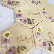 Ivory Floral Personalised Coasters CraftsbyNahima