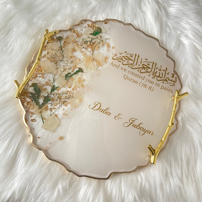 White Opal and Green Foliage Ring Tray CraftsbyNahima