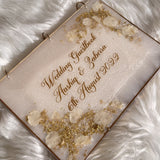 White Opal & Hydrangea Petals Wedding Guestbook CraftsbyNahima
