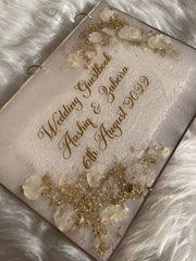 White Opal & Hydrangea Petals Wedding Guestbook CraftsbyNahima