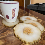 Ivory, White and Gold Foil Egg Coasters CraftsbyNahima