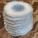 White Opal and Silver Foil Egg Coasters CraftsbyNahima