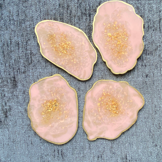 Blush Pink and Gold Rustic Coasters CraftsbyNahima
