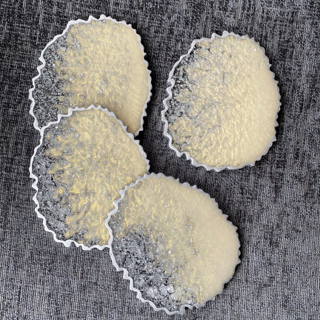 Ivory and Silver Foil Egg Coasters CraftsbyNahima