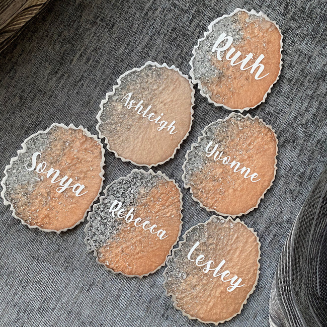 Rose Gold and Silver Foil Coasters CraftsbyNahima