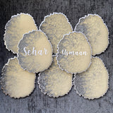 Ivory and Silver Foil Egg Coasters CraftsbyNahima